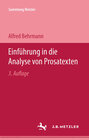Buchcover Einführung in die Analyse von Prosatexten