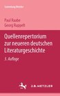 Buchcover Quellenrepertorium zur neueren deutschen Literaturgeschichte