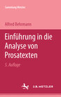 Buchcover Einführung in die Analyse von Prosatexten