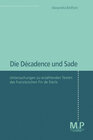 Buchcover Die Décadence und Sade