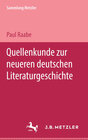 Buchcover Quellenkunde zur neueren deutschen Literaturgeschichte