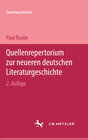 Buchcover Quellenrepertorium zur neueren deutschen Literaturgeschichte