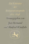 Buchcover Zur Literatur der Restaurationsepoche 1815–1848