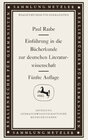 Buchcover Einführung in die Bücherkunde zur deutschen Literaturwissenschaft