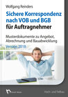 Buchcover Sichere Korrespondenz nach VOB und BGB für Auftragnehmer