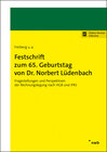 Buchcover Festschrift zum 65. Geburtstag von Dr. Norbert Lüdenbach