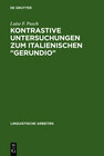 Buchcover Kontrastive Untersuchungen zum italienischen "gerundio"