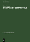 Buchcover Syntaxe et sémantique