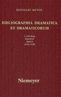 Buchcover Reinhart Meyer: Bibliographia Dramatica et Dramaticorum. Einzelbände 1700-1800 / 1726-1729