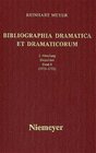 Buchcover Reinhart Meyer: Bibliographia Dramatica et Dramaticorum. Einzelbände 1700-1800 / 1732-1733