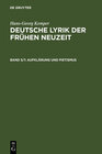 Buchcover Hans-Georg Kemper: Deutsche Lyrik der frühen Neuzeit / Aufklärung und Pietismus