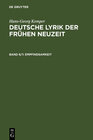 Buchcover Hans-Georg Kemper: Deutsche Lyrik der frühen Neuzeit / Empfindsamkeit