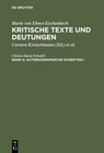 Buchcover Autobiographische Schriften I