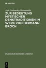 Buchcover Zur Bedeutung mystischer Denktraditionen im Werk von Hermann Broch