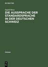 Buchcover Die Aussprache der Standardsprache in der deutschen Schweiz