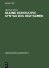 Buchcover Kleine generative Syntax des Deutschen