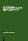 Buchcover Orientierung zur Textlinguistik