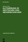 Buchcover Klitisierung im Deutschen und Neugriechischen