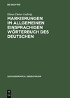 Buchcover Markierungen im allgemeinen einsprachigen Wörterbuch des Deutschen