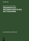 Buchcover Grammatical Information in ESL Dictionaries
