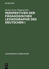Buchcover Perspektiven der pädagogischen Lexikographie des Deutschen I