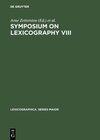 Buchcover Symposium on Lexicography VIII