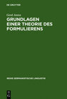 Buchcover Grundlagen einer Theorie des Formulierens