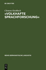 Buchcover »Volkhafte Sprachforschung«