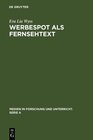 Buchcover Werbespot als Fernsehtext