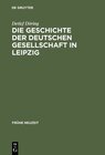 Buchcover Die Geschichte der Deutschen Gesellschaft in Leipzig