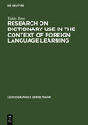 Buchcover Research on Dictionary Use in the Context of Foreign Language Learning
