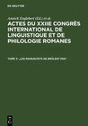 Buchcover Actes du XXIIe Congrès International de Linguistique et de Philologie Romanes / "Les manuscrits ne brûlent pas"