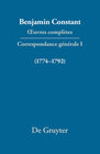 Buchcover Correspondance 1774–1792