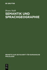 Buchcover Semantik und Sprachgeographie