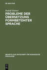 Buchcover Probleme der Übersetzung formbetonter Sprache