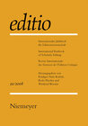 Buchcover editio. Internationales Jahrbuch für Editionswissenschaft /International...