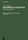 Buchcover Eduard Spranger: Gesammelte Schriften / Philosophie und Psychologie der Religion