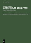 Buchcover Eduard Spranger: Gesammelte Schriften / Grundlagen der Geisteswissenschaften