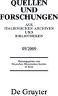 Buchcover Deutsches Historisches Institut in Rom, : Quellen und Forschungen... / 2009
