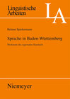 Buchcover Sprache in Baden-Württemberg