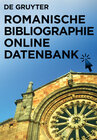 Buchcover Romanische Bibliographie Online Datenbank