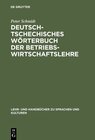 Buchcover Deutsch-tschechisches Wörterbuch der Betriebswirtschaftslehre
