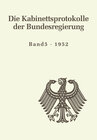 Buchcover Die Kabinettsprotokolle der Bundesregierung / 1952