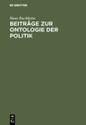 Buchcover Beiträge zur Ontologie der Politik