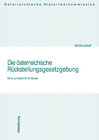 Buchcover Die österreichische Rückstellungsgesetzgebung