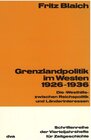 Buchcover Grenzlandpolitik im Westen 1926-1936