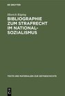 Buchcover Bibliographie zum Strafrecht im Nationalsozialismus