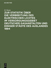 Buchcover Zur Statistik über die Verbreitung des elektrischen Lichtes im Versorgungsgebiet deutscher Gasanstalten und einiger Städ