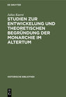 Buchcover Studien zur Entwickelung und theoretischen Begründung der Monarchie im Altertum