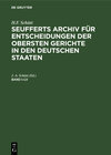 Buchcover H.F. Schütt: J. A. Seuffert’s Archiv für Entscheidungen der obersten... / H.F. Schütt: J. A. Seuffert’s Archiv für Entsc